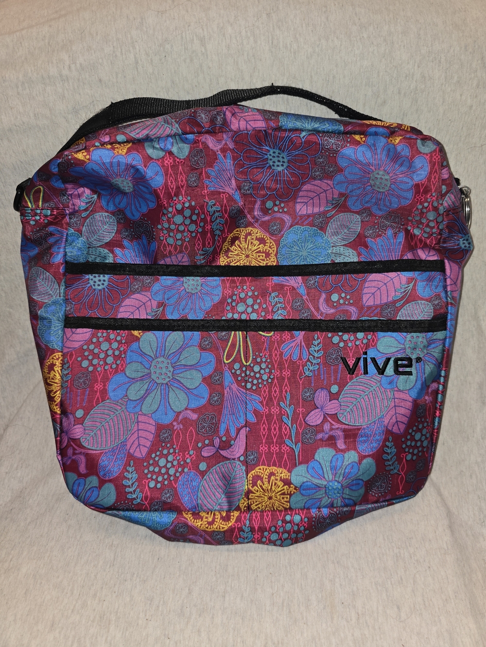 Vive Floral Print Crossbody Tote Bag in Pink & Blue